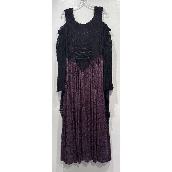 Legends By Jojo Bejano Whimsigoth Gothic Princess Gown Purple Black Velvet 1X - Picture 5 of 11